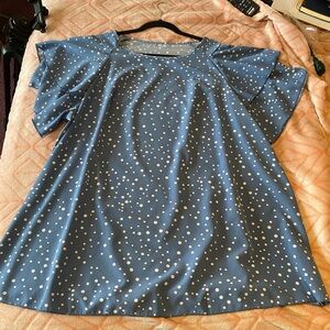 Blue-White Polka Dot Blouse